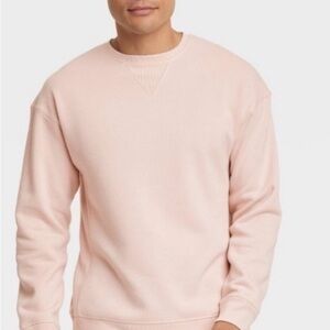 Goodfellow & Co Men's Cotton Light Pink Crewneck Sweater Dusty Pink NWT